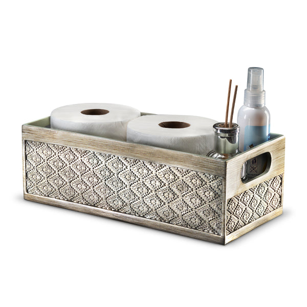 Silver Dublin Bathroom Organizer Storage Bin
