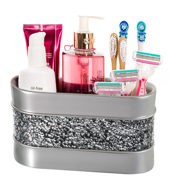 Brushed Nickel Bathroom Organizer