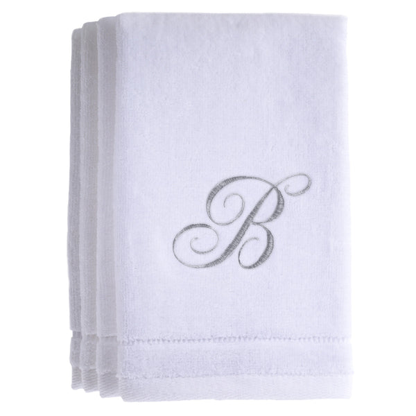 Set of 4 monogrammed towels - Initial B