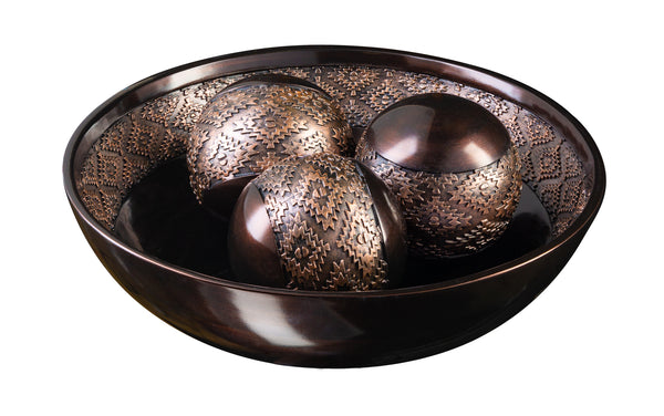 Dublin Dish with 3 Orbs - Brown