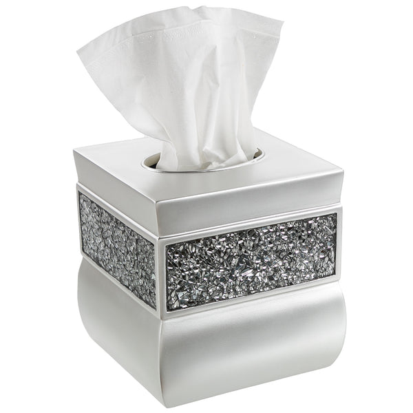 Brushed Nickel Tissue Box Cover Square