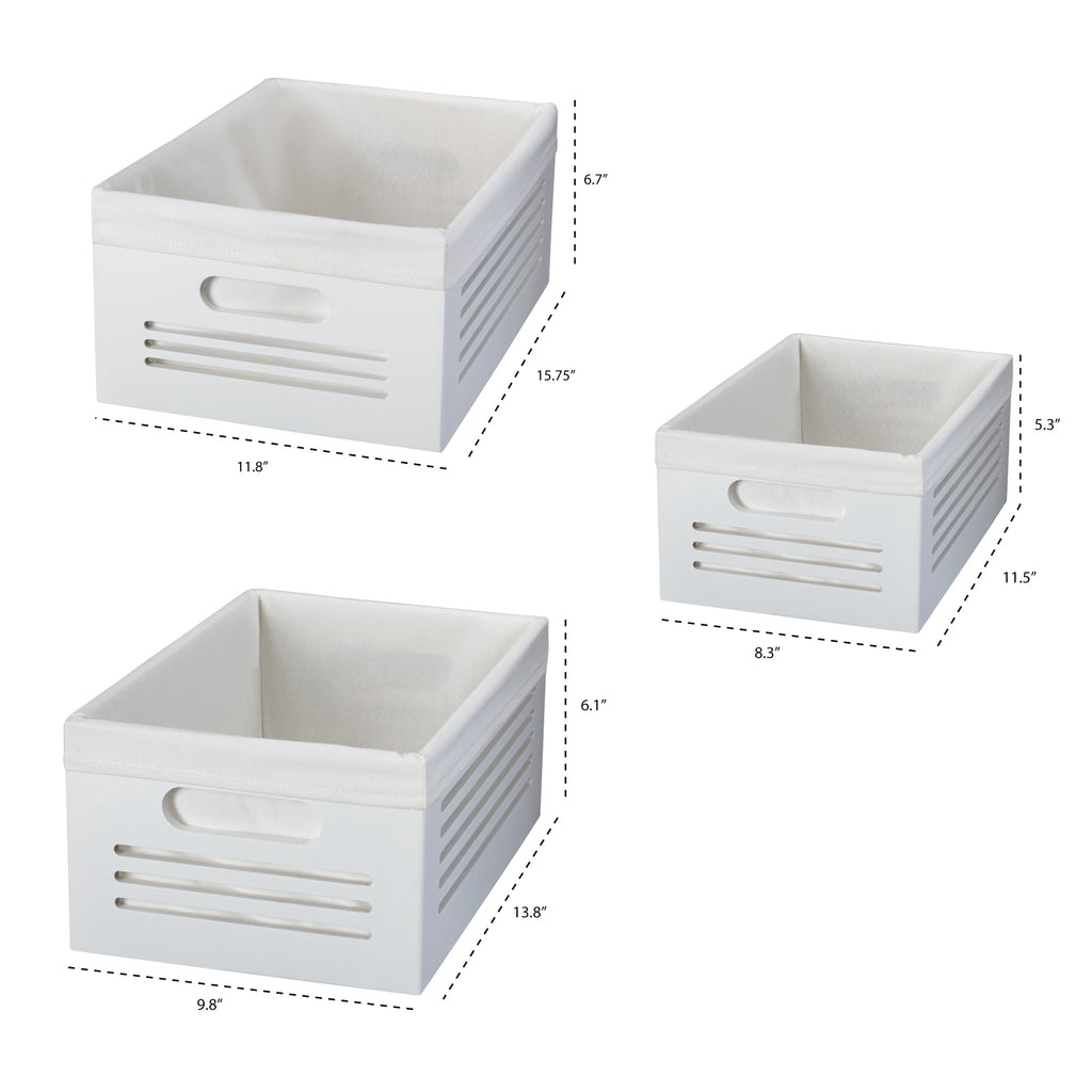 Wooden White Storage Bins - Small – Creative Scents
