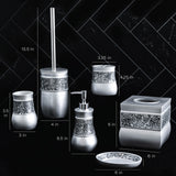 Brushed Nickel 6 Piece Toilet Brush Bathroom Accessories Set