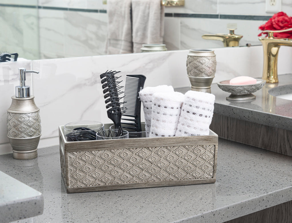 Silver Dublin Bathroom Organizer Storage Bin – Creative Scents