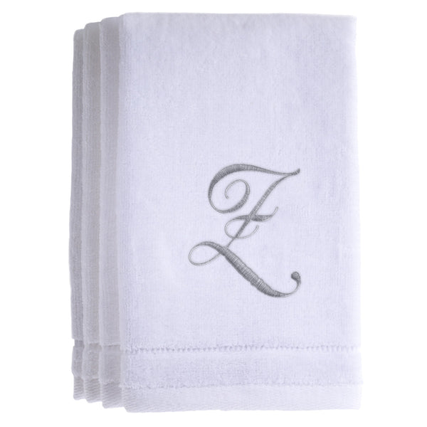 Set of 4 monogrammed towels - Initial Z