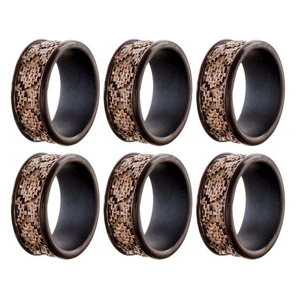 Dublin Napkin Rings Set of 6 - Brown