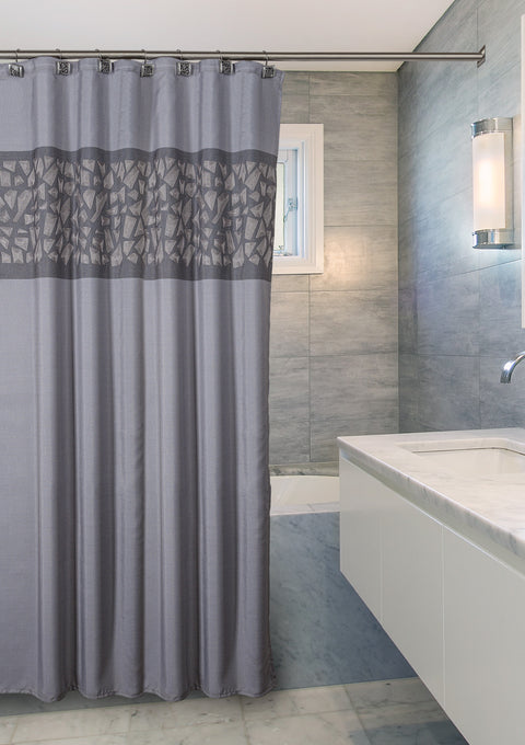 Brushed Nickel Shower Curtain 