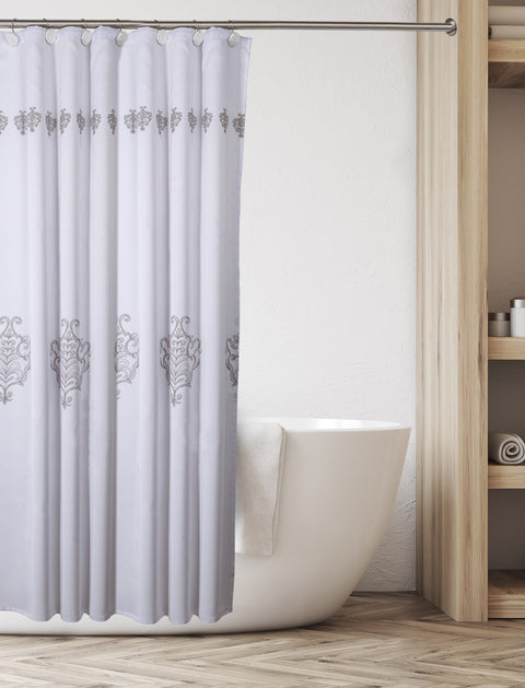Vintage White Shower Curtain 