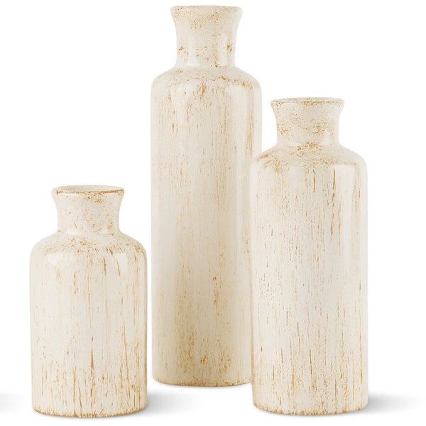 Rustic Luxe Set of 3 Vases