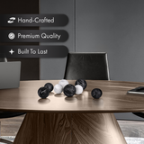 Black & White Set of 8 Marble Look Decorative Balls