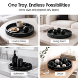 Creative Scents Black Marble Look Round Tray, Organizer & Decor