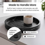 Creative Scents Black Marble Look Round Tray, Organizer & Decor