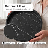 Creative Scents Black Marble Look Round Tray, Organizer & Decor