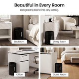 Small Bathroom Trash Can - Black Marble Look Oval Waste Basket For Bathroom