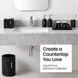 Black Marble Look Bathroom Hand Soap and Lotion Dispenser Set with Pumps