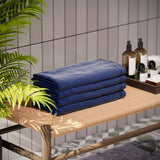 Cotton velour Set of 4 Towels - Blue
