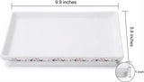 Creative Scents Vanda Bathroom Vanity Tray – Decorative Cherry Blossom White Resin Perfume Tray for Dresser -Small Rectangle Floral Tray for Bathroom Countertop, Perfume, & Dresser Cosmetics Organizer