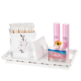 Creative Scents Vanda Bathroom Vanity Tray – Decorative Cherry Blossom White Resin Perfume Tray for Dresser -Small Rectangle Floral Tray for Bathroom Countertop, Perfume, & Dresser Cosmetics Organizer