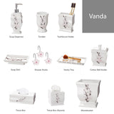 Creative Scents Vanda Bathroom Vanity Tray – Decorative Cherry Blossom White Resin Perfume Tray for Dresser -Small Rectangle Floral Tray for Bathroom Countertop, Perfume, & Dresser Cosmetics Organizer