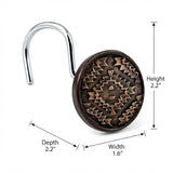 Creative Scents Dublin Brown Set of 12 Shower Curtain Hooks Decorative
