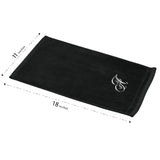 Set of 2 Black Monogrammed Towel - White Embroidered - Initial W