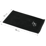 Set of 2 Black Monogrammed Towel - White Embroidered - Initial J