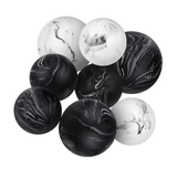 Black & White Set of 8 Marble Look Decorative Balls