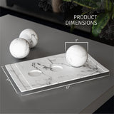 White Marble Tray /3 Orbs