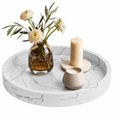 Creative Scents White Marble Look Round Tray, Organizer & Decor