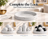 Creative Scents White Marble Look Round Tray, Organizer & Decor
