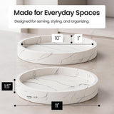 Creative Scents White Marble Look Round Tray, Organizer & Decor