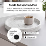 Creative Scents White Marble Look Round Tray, Organizer & Decor