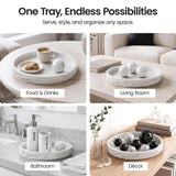 Creative Scents White Marble Look Round Tray, Organizer & Decor