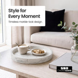 Creative Scents White Marble Look Round Tray, Organizer & Decor