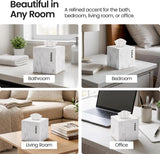 White Tissue Box Cover Square with Marble Look - Bathroom Accessories Decor
