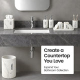 Bathroom Hand Soap and Lotion Dispenser Set White Marble Look With Pumps