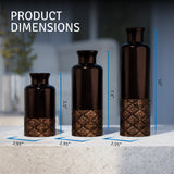 Dublin Brown Set of 3 Vases