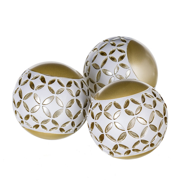 Schonwerk Decorative Orbs, Set of 3 - Diamond Lattice