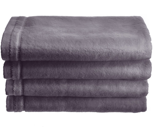Cotton velour Set of 4 Towels - Gray
