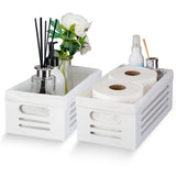 Wooden White Storage Bin 2 Pack Extra Small