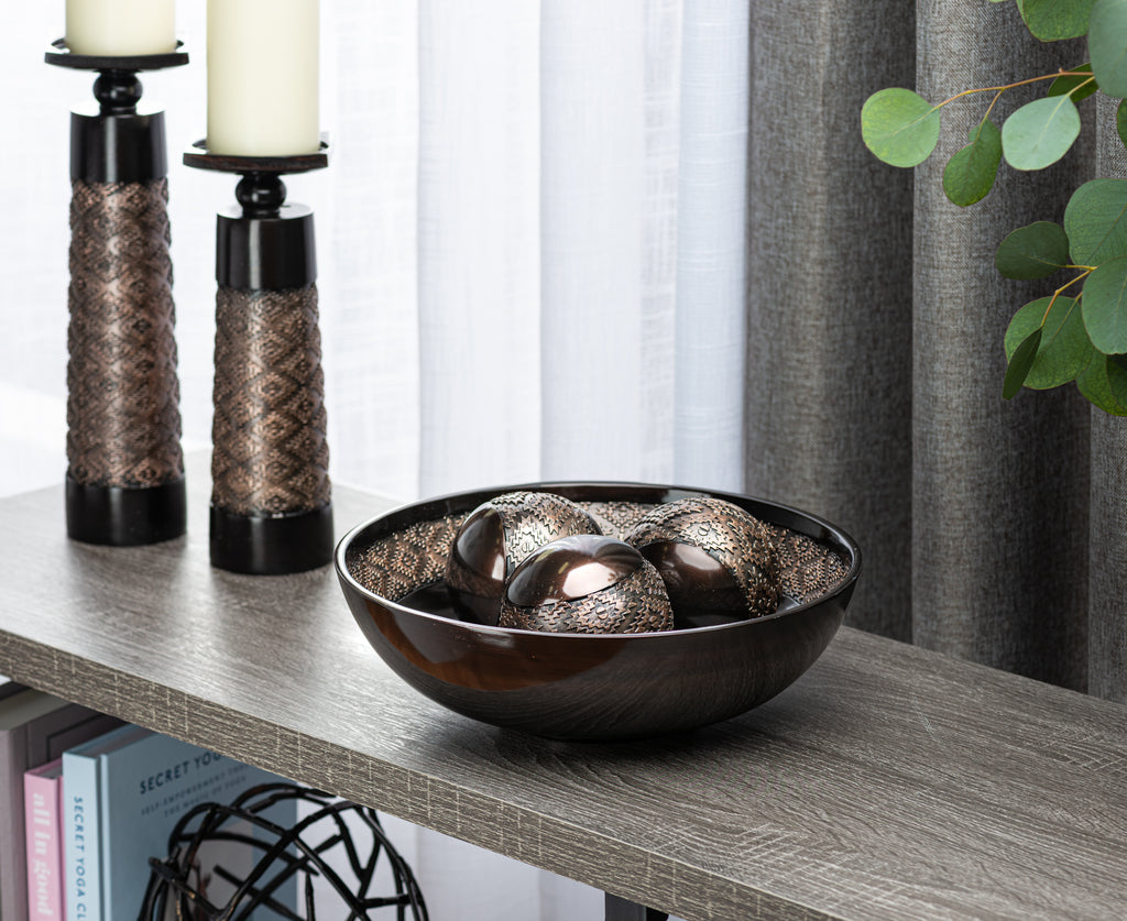 Dublin Dish with 3 Orbs Brown Creative Scents