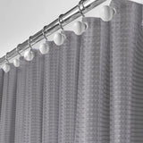 Grey Waffle Shower Curtain with Linar