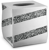 Silver Mosaic Tissue Box Cover Square