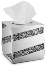 Silver Mosaic Tissue Box Cover Square