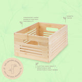 Wooden Storage Bin - Natural Large