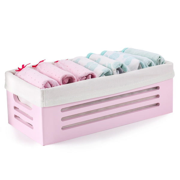 Wooden Pink Storage Bins - Extra Small
