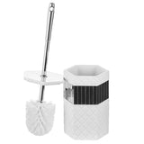 Quilted Mirror Toilet Brush With Holder