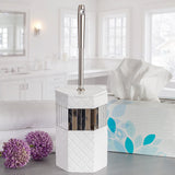 Quilted Mirror Toilet Brush With Holder