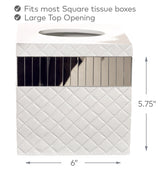 Quilted Mirror Square Tissue Box