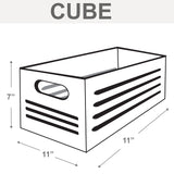 Lined Decorative Bin - Gray Cube
